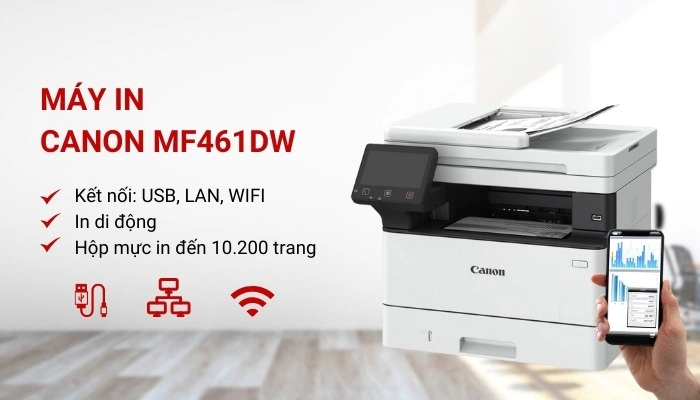 Kết nối Wi-Fi trên Canon MF461dw