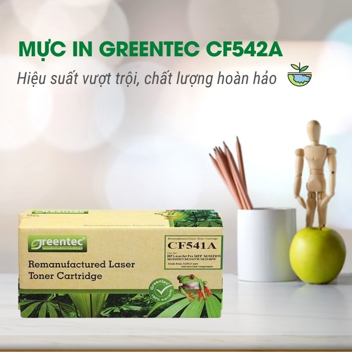 Hộp mực thay thế Greentec CF541A (xanh) hiệu suất cao, tương thích cho máy in HP - Hình 2