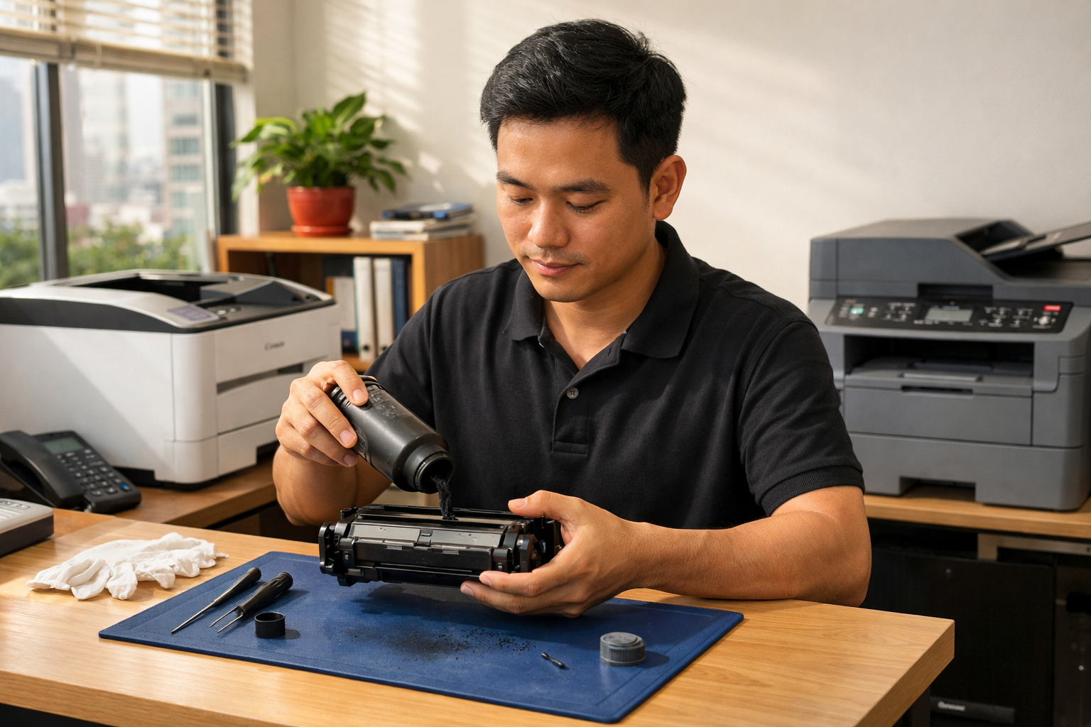 Dịch vụ nạp mực máy in phường Đông Hưng Thuận tận nơi, giá rẻ