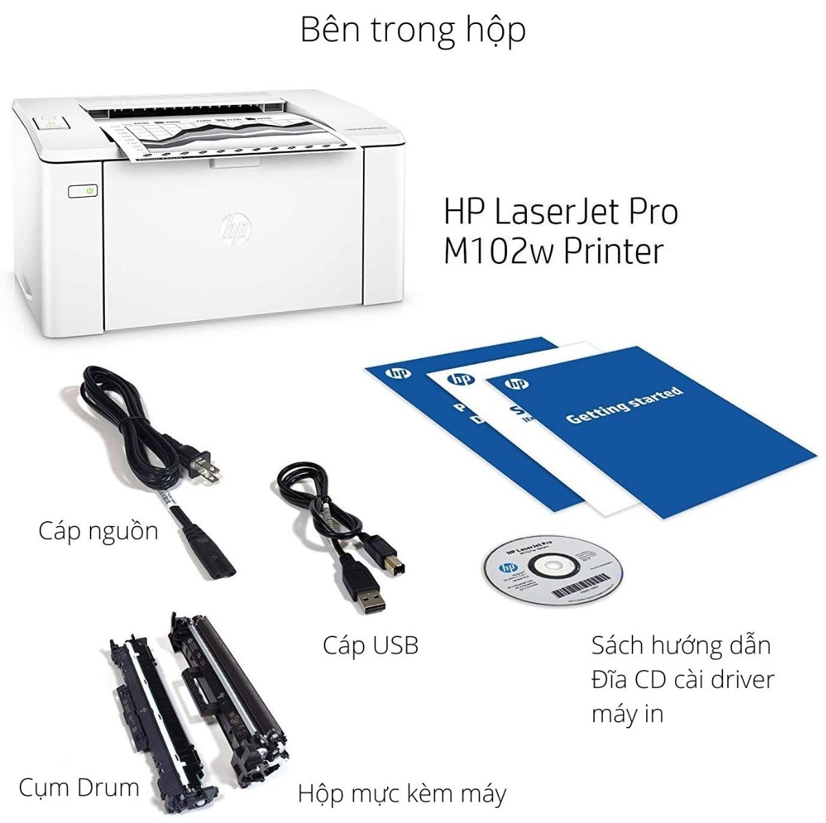 Máy in đơn năng laser đen trắng HP M102W - Hình 2