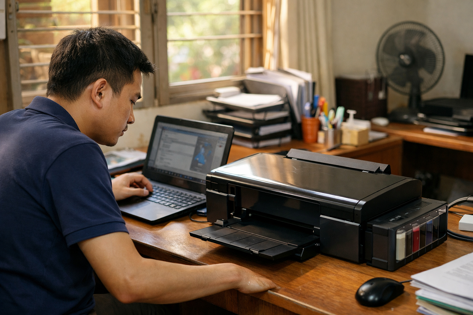 Hướng dẫn cài đặt kết nối Wifi cho máy in Epson L805 chi tiết nhất