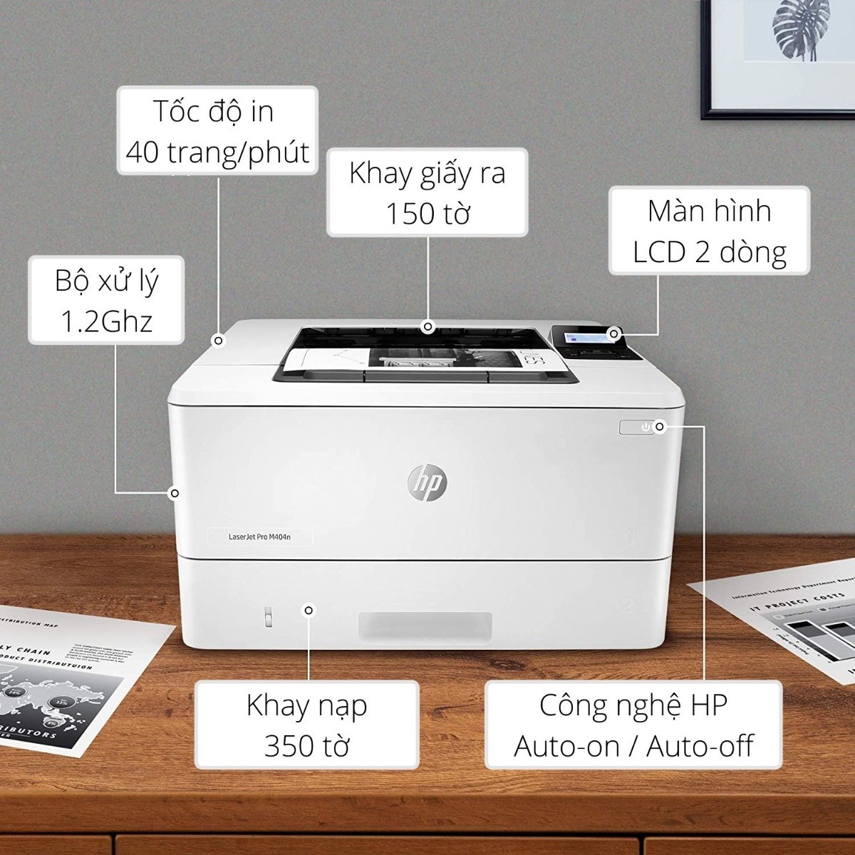 Máy in laser đen trắng đơn năng HP M404N - Hình 6