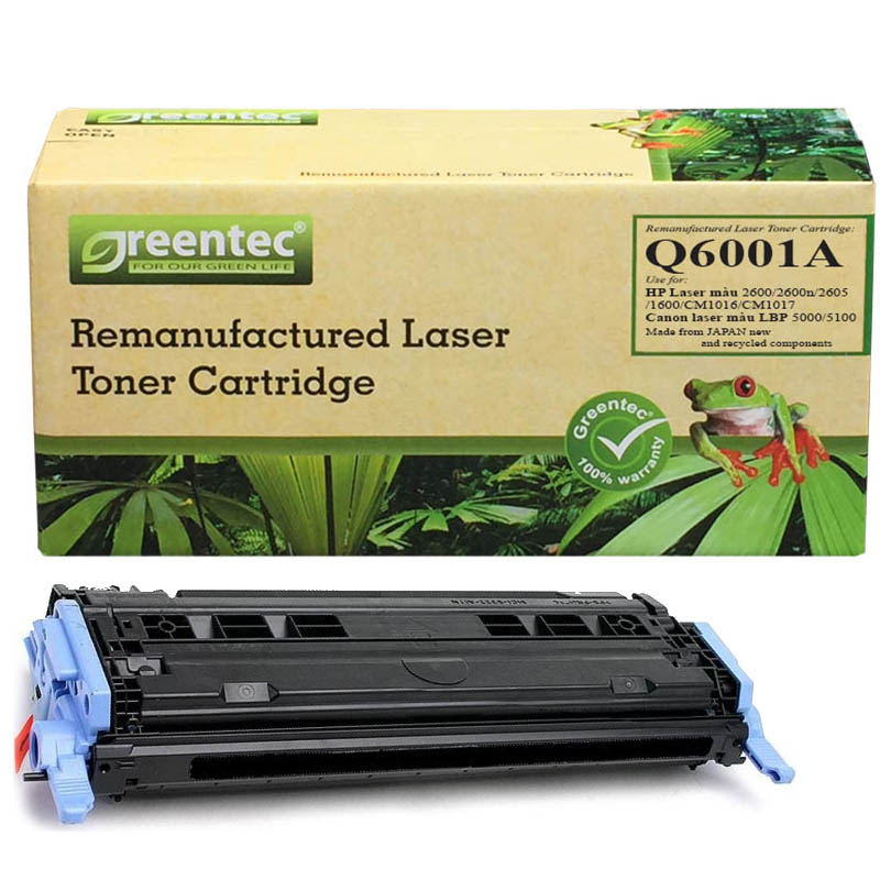Hộp mực thay thế Greentec Q6001A (xanh) hiệu suất cao, tương thích cho máy in HP