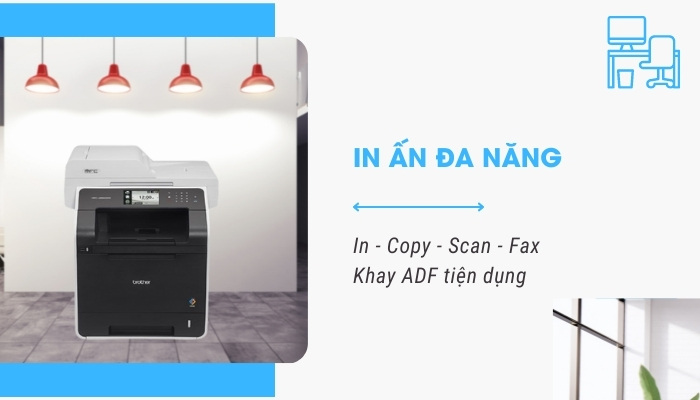 Máy in laser màu Brother MFC-L8850CDW - Hình 4