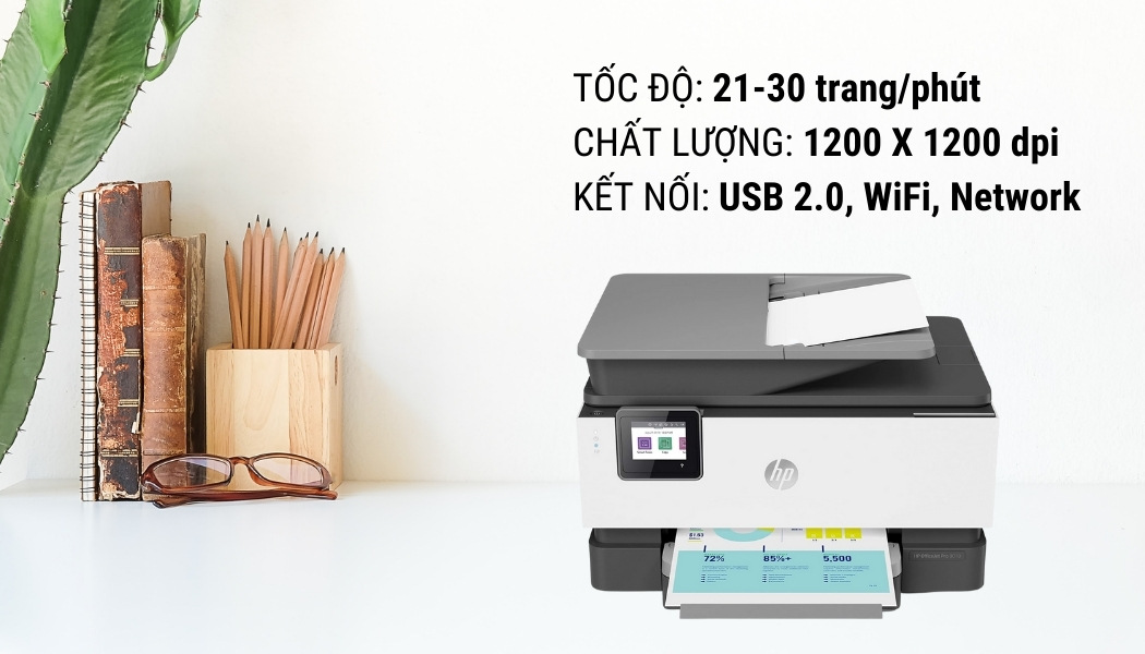 Máy in phun màu HP OfficeJet Pro 9010 (1KR53D) - Hình 7