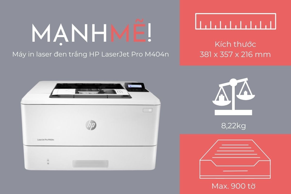 Thiết kế nhỏ gọn của HP M404n