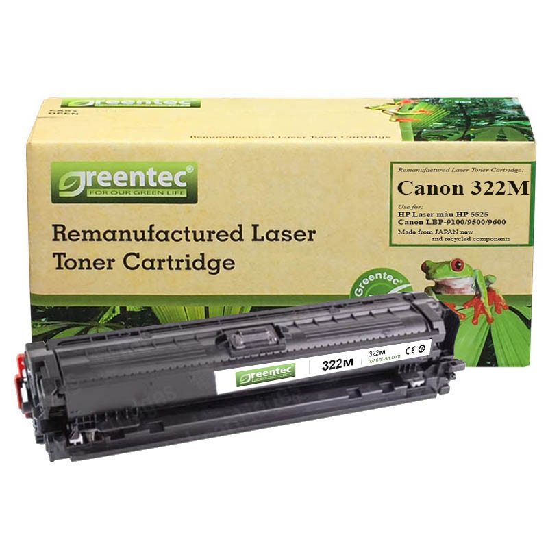 Hộp mực thay thế Greentec Canon 322M (đỏ) hiệu suất cao, tương thích cho máy in HP