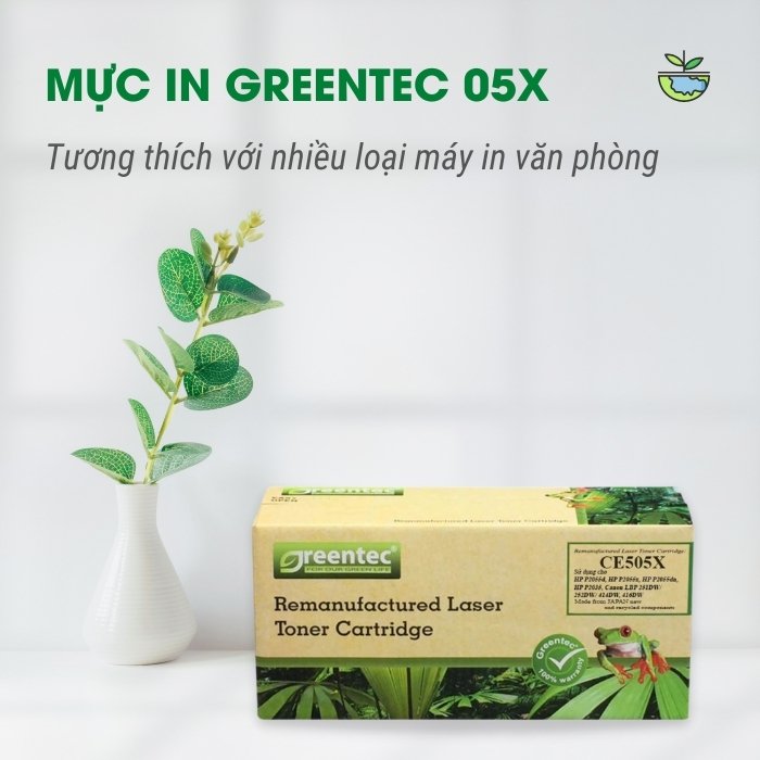 Hộp mực thay thế Greentec Canon CE505X (đen) hiệu suất cao, tương thích cho máy in Canon - Hình 2