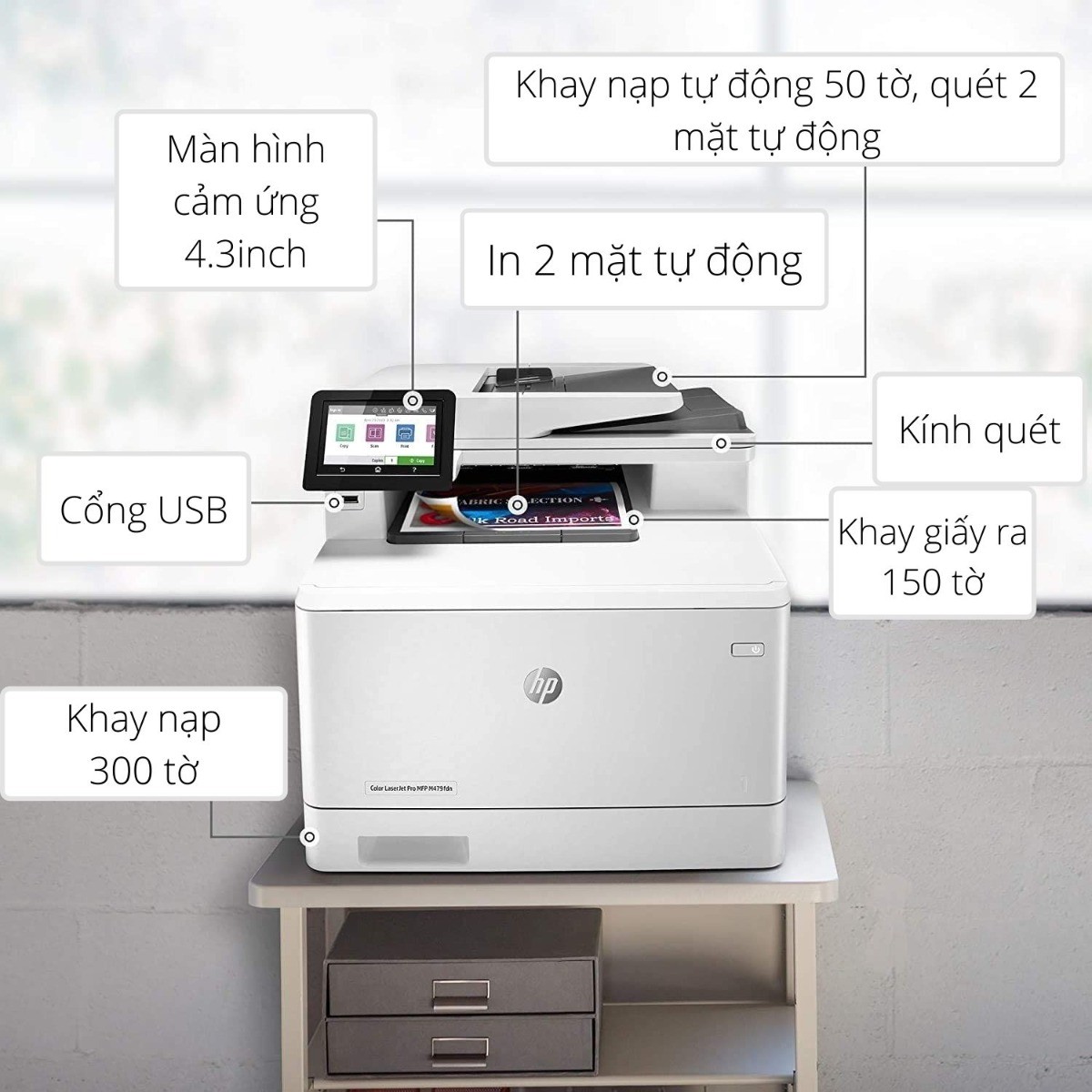 Máy in laser màu HP Color LaserJet Pro MFP M479fdw - Hình 7