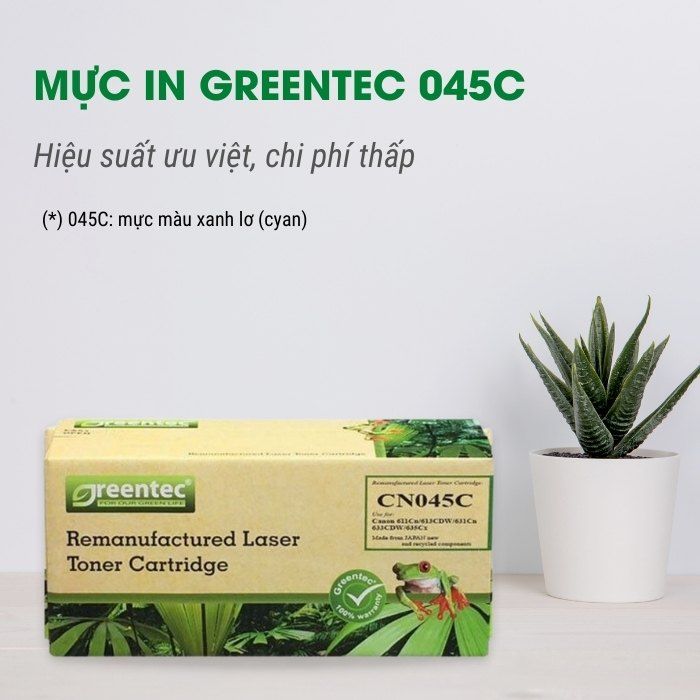 Hộp mực thay thế Greentec CN045C (xanh) hiệu suất cao, tương thích cho máy in Canon - Hình 2