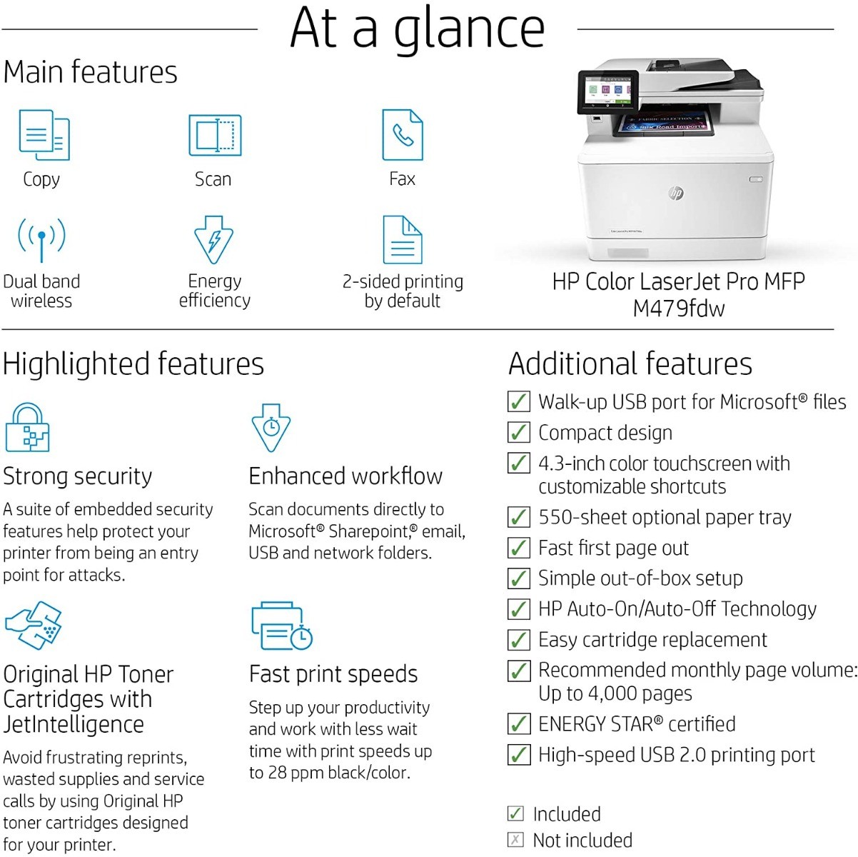 Máy in laser màu HP Color LaserJet Pro MFP M479fdw - Hình 5