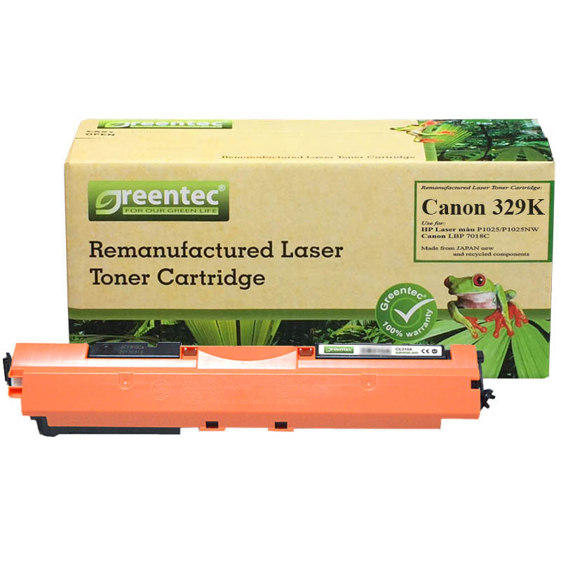 Hộp mực thay thế Greentec Canon 329BK (đen) hiệu suất cao, tương thích cho máy in HP