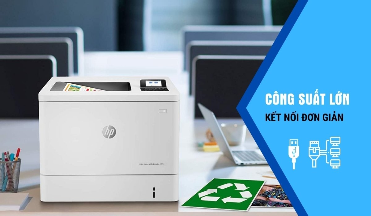 Kết nối máy in màu HP M554dn