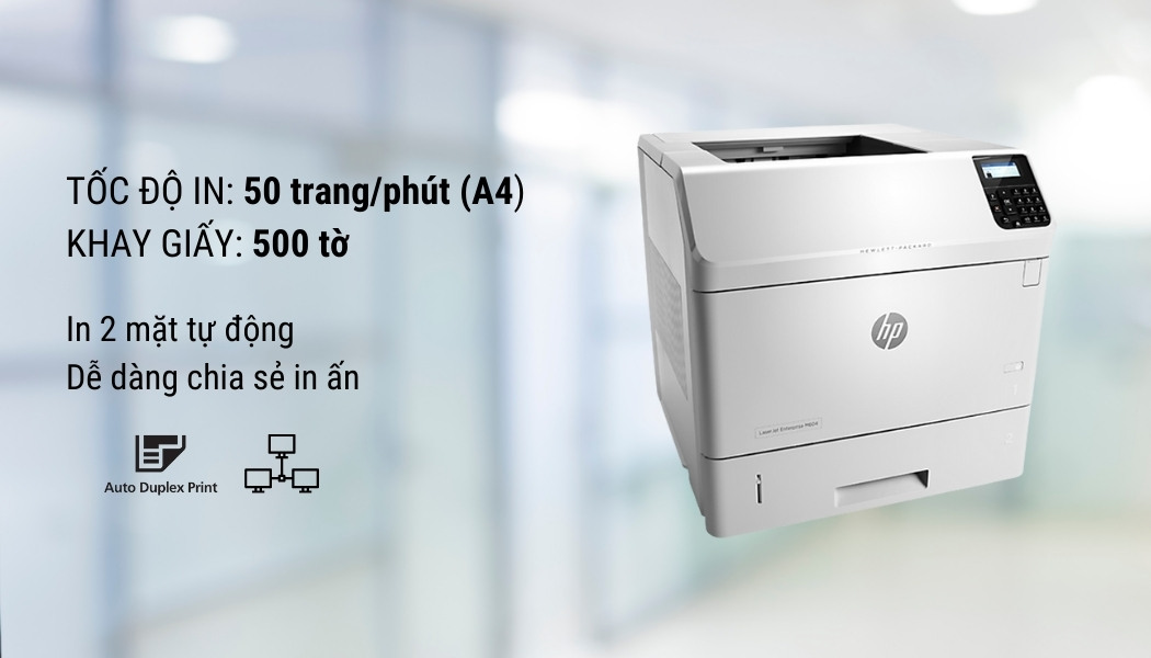 Máy in laser đen trắng đơn năng HP M604DN - Hình 4