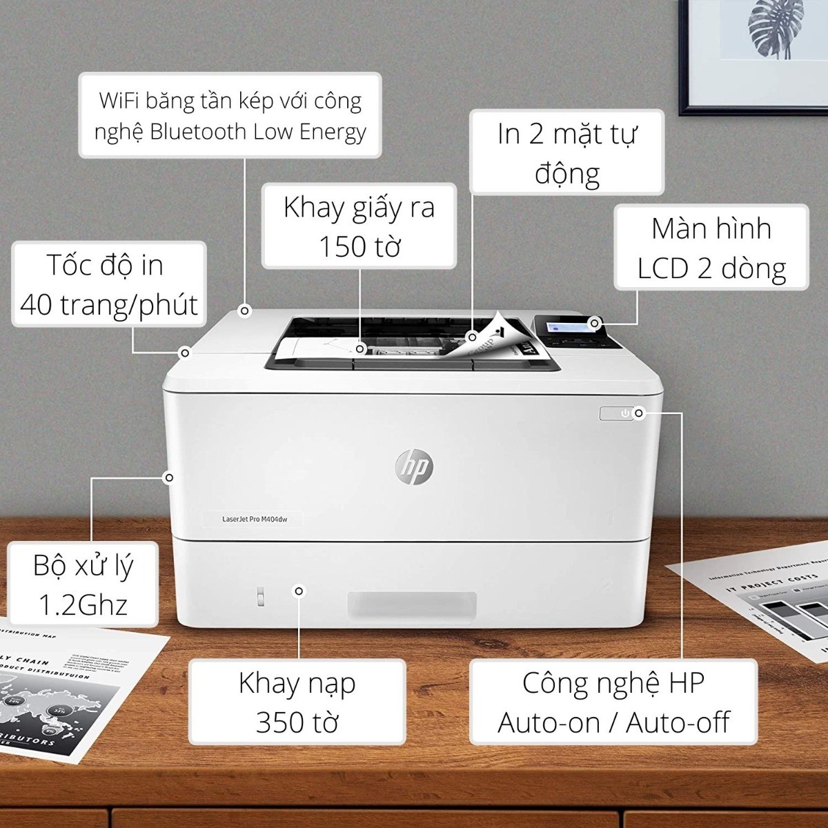 Máy in HP LaserJet Pro M404DW - Hình 5