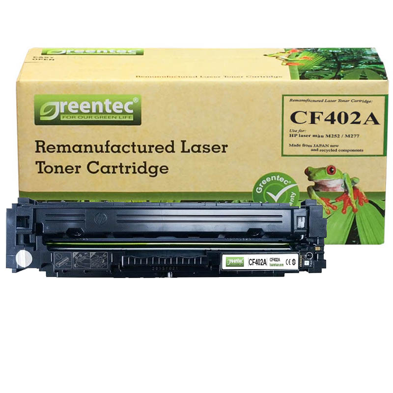 Hộp mực thay thế Greentec CF402A (vàng) hiệu suất cao, tương thích cho máy in HP