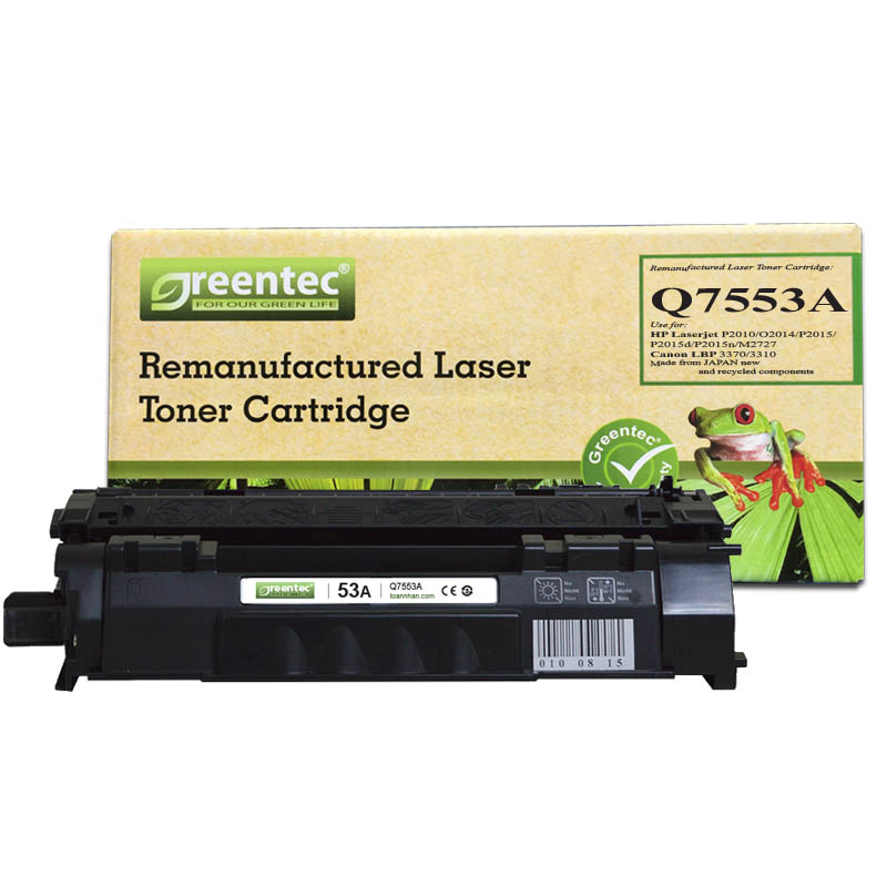 Hộp mực thay thế Greentec HP Q7553A (đen) hiệu suất cao, tương thích cho máy in HP