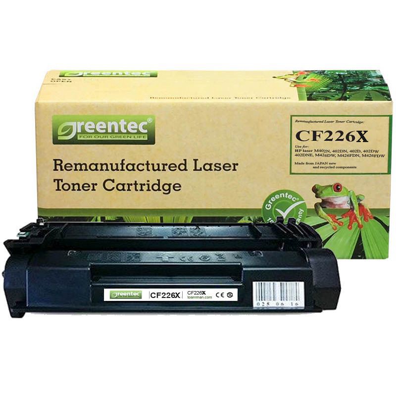 Hộp mực thay thế Greentec HP CF226X (đen) hiệu suất cao, tương thích cho máy in HP