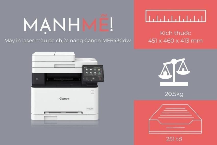 Máy in laser màu đa năng Canon MF643CDW - Hình 8