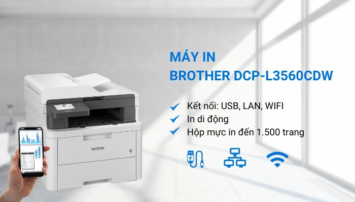 Máy in Laser màu đa năng Brother DCP-L3560CDW (In màu/ Copy/ Scan/ A4/ USB/ LAN/ WiFi) - Hình 6