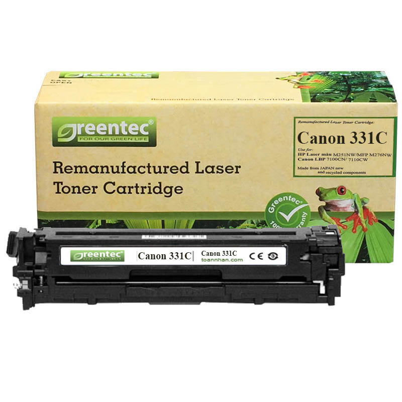 Hộp mực thay thế Greentec Canon 331C (xanh) hiệu suất cao, tương thích cho máy in HP