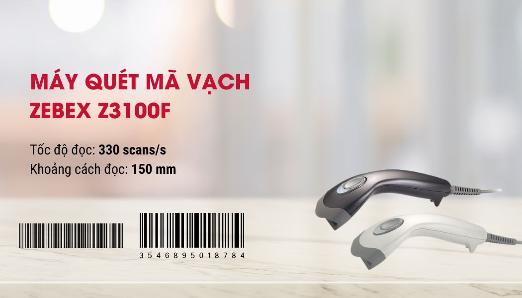Tính năng đầu đọc mã vạch Zebex Z3100F