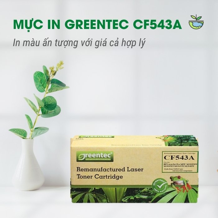 Hộp mực thay thế Greentec CF543A (đỏ) hiệu suất cao, tương thích cho máy in HP - Hình 2