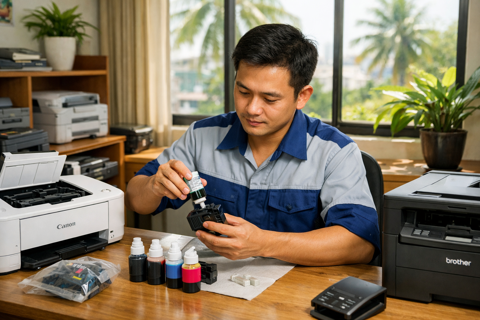 Dịch Vụ Thay Mực Máy In Phường Trung Mỹ Tây Tận Nơi Giá Chỉ Từ 90K