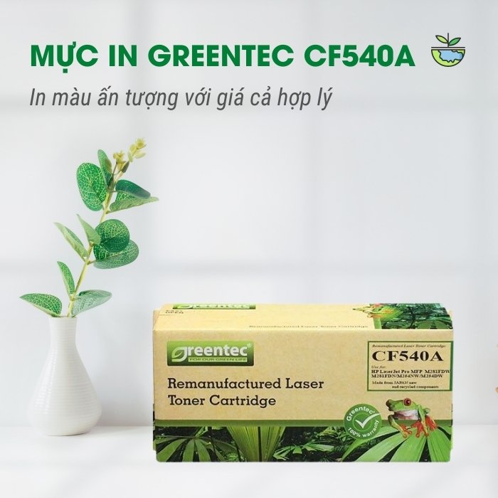 Hộp mực thay thế Greentec CF540A (đen) hiệu suất cao, tương thích cho máy in HP - Hình 2