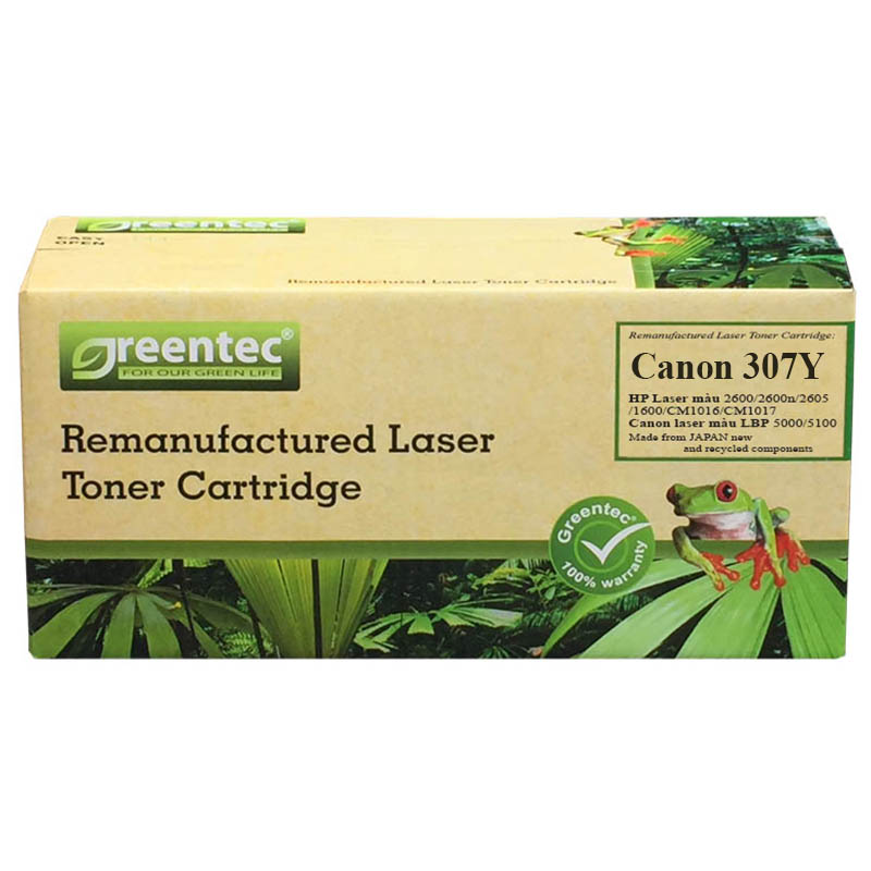 Hộp mực thay thế Greentec Canon 307Y (vàng) hiệu suất cao, tương thích cho máy in HP - Hình 2