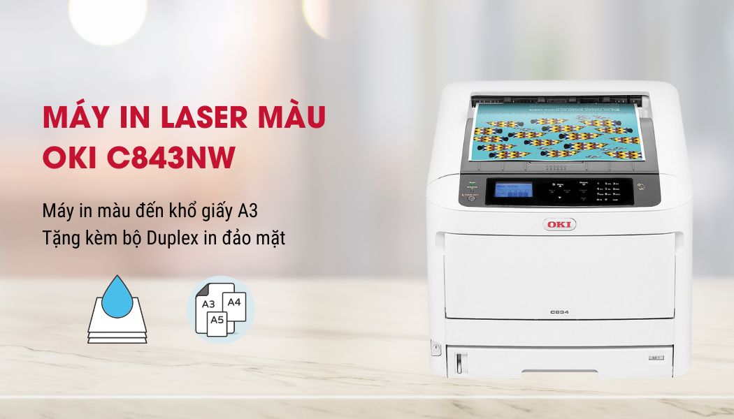 Máy in laser màu A3 OKI C834NW + tặng bộ đảo Duplex - Hình 4