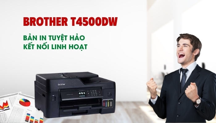 Kết nối WiFi máy in Brother Kết nối thông minh trên Brother T4500DW
